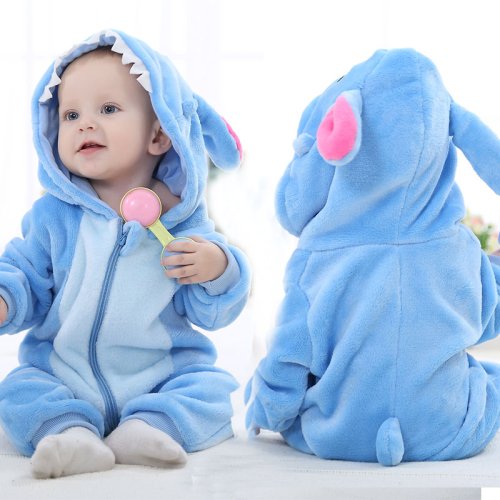 Afbeelding van Leuke Baby Jumpsuit met Capuchon - Stitch Dierentje
