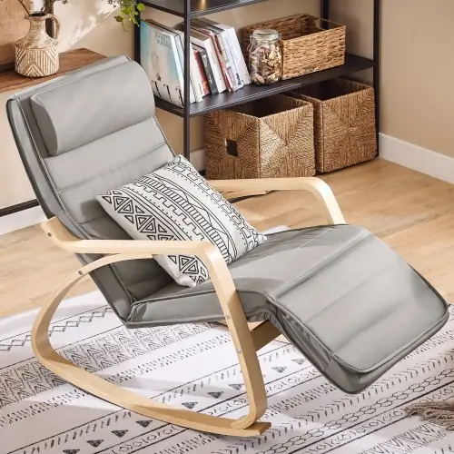 Image de Chaise Pivotante Relax avec Balançoire en Bois de Bouleau