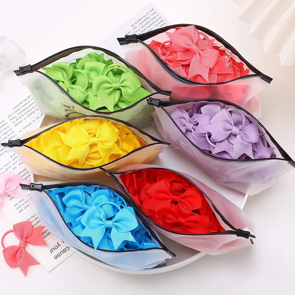 Zdjęcie BABY BOWS 10 sztuk nowy kolor rypsowa wstążka kokardki elastyczne gumki do włosów opaski do włosów dziewczyny wiosna głowa liny akcesoria do włosów hurtownia