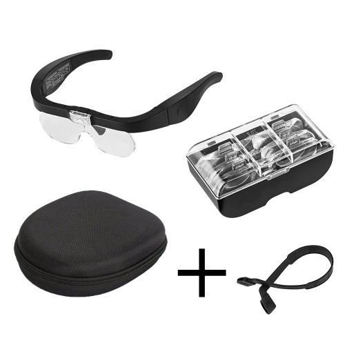 Afbeelding van USB-oplaadbare LED-vergrootglazen met verlichting – 1,5x, 2,5x, 3,5x en 5,0x vergroting, ideaal voor horlogemakers, reparaties, lezen en precisiewerk