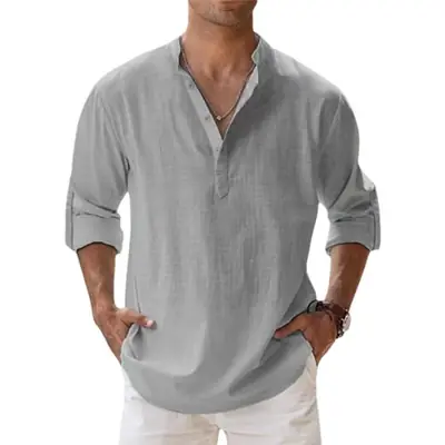 Chemises Homme Coton Lin - Style Décontracté & Été