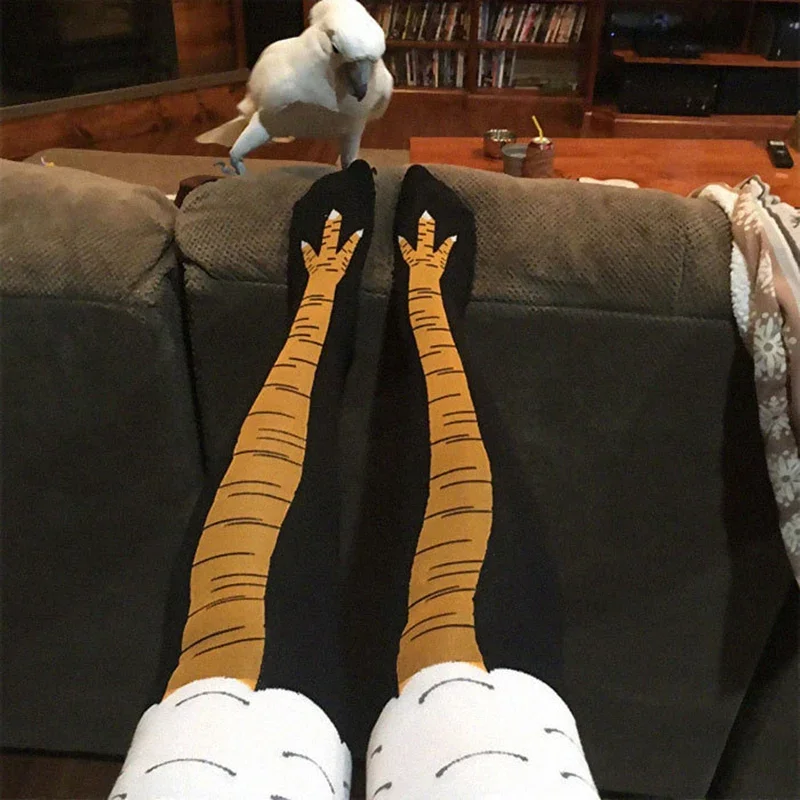 Chaussettes Hautes 3D Poulet Drôle - Cosplay & Mode