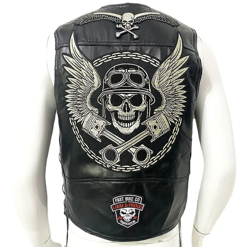 Imagen de Chaleco de Cuero para Motociclista Hombre - Estilo Punk Urbano
