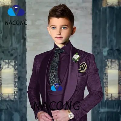 Image de Smoking Enfant 3 Pièces - Tenue de Mariage Élégante