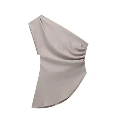 Image de T-Shirt Asymétrique Femme Épaules Dénudées - Style Célébrité