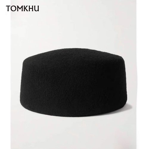 Immagine di Cappello Berretto da Donna Classico in Feltro di Lana – Cappello Invernale Elegante e Caldo, Modello Fedora Bianco e Nero, Perfetto per Occasioni Formali e da Hostess