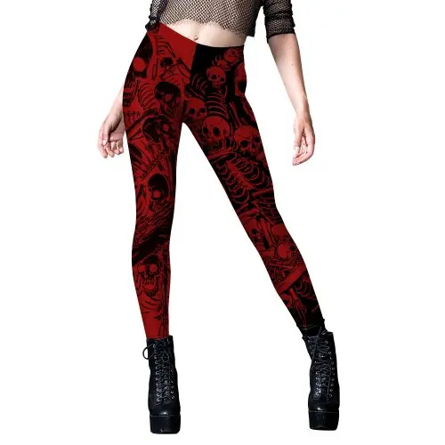 Image de Leggings Fitness Halloween Tête de Mort 3D