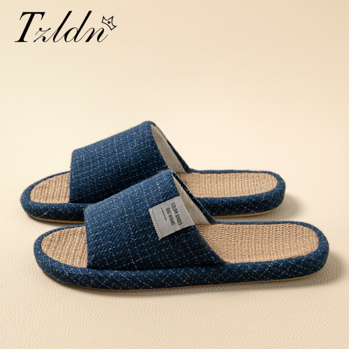 Afbeelding van Zomerse Linnen Slippers voor Vrouwen en Mannen - Ademende, Antislip en Comfortabele Indoor Sandalen met Lichtgewicht Design