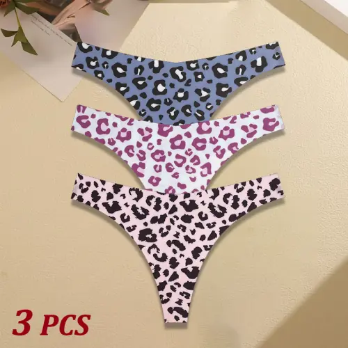 Image de Lingerie Ultra Fine 3 Pièces - Imprimé Léopard & Stretch