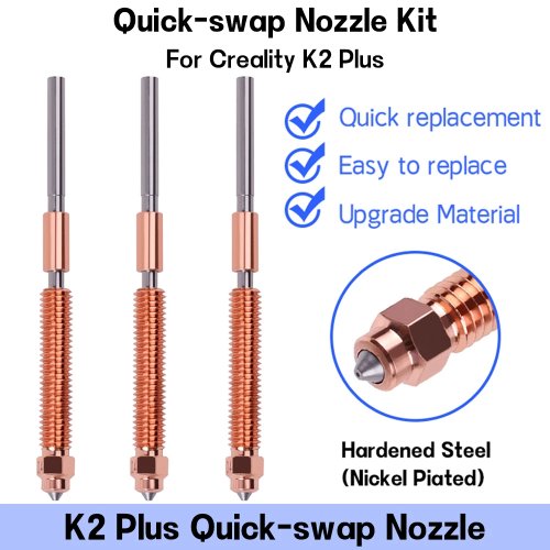 Image de Buse 3D en Acier Trempé pour Creality K2 Plus - Échange Rapide