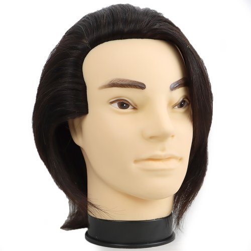 Afbeelding van 100% Mannelijke Echt Menselijk Haar Mannequin Praktijk Training Hoofd Met Baard Voor Snijden Kappers Oefenpop Hoofd Voor Schoonheid School