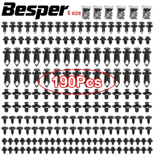 Afbeelding van 190 stuks Auto Bevestigingsclips Set - Gemengde Maten voor Interieur, Bumper, Panelen en Bodykit - Plastic Retainer Clips voor Auto Onderdelen