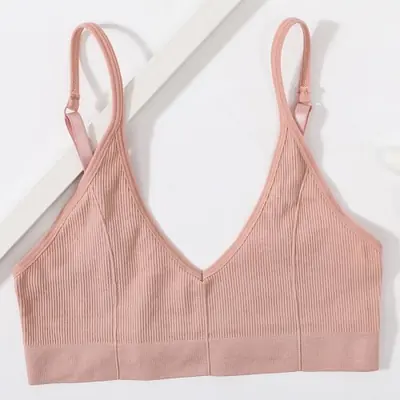 Image de Soutien-gorge sans couture col V, dos U, bretelles réglables