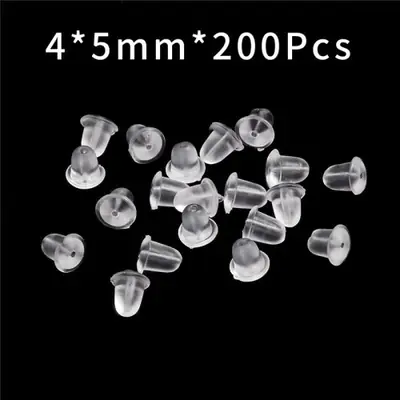 Image de Boucles d'oreilles rondes en silicone - 200 pièces