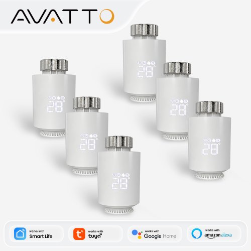 Immagine di Termostato Smart per Radiatore Zigbee con Attuatore TRV – Valvola Termostatica Intelligente con Controllo Alexa e Google Home