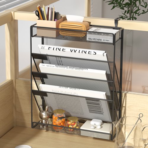 Imagen de Organizador de Archivos de Escritorio con Malla de 5 Niveles, Soporte Vertical para Documentos, Colgante en Pared, Estante para Carpetas y Papel de Correo