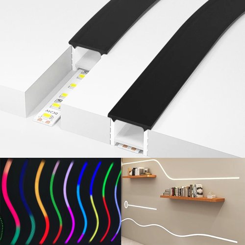Bild von LED Neon Seilrohr – Flexibles Lichtband in Schwarz & Weiß