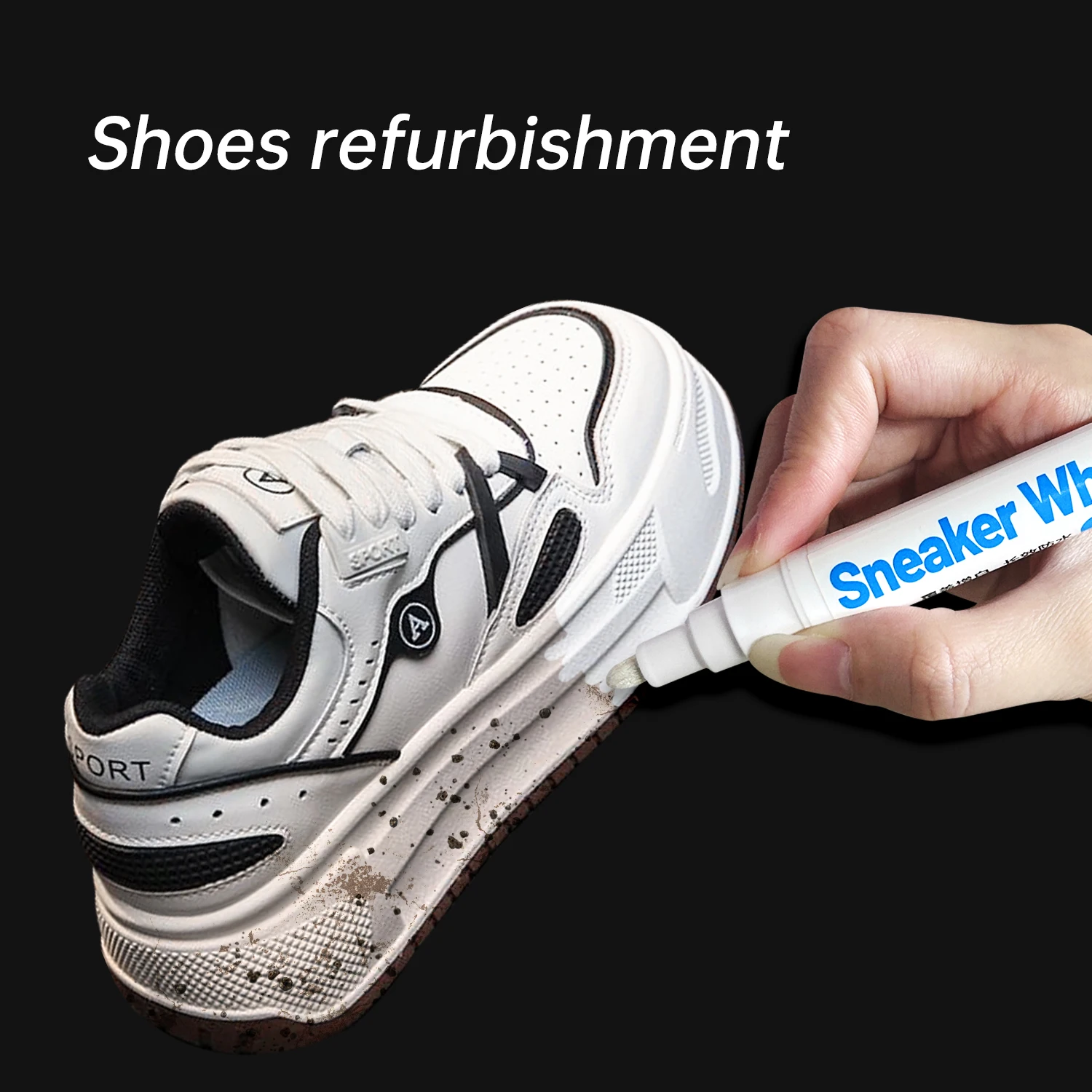 Afbeelding van Natuurlijke Schoenreiniger met Anti-Oxidatie Pen voor Waterdichte Sneakers – Witte en Gele Kleurherstel, Compleet Reinigingsset voor Schoenen