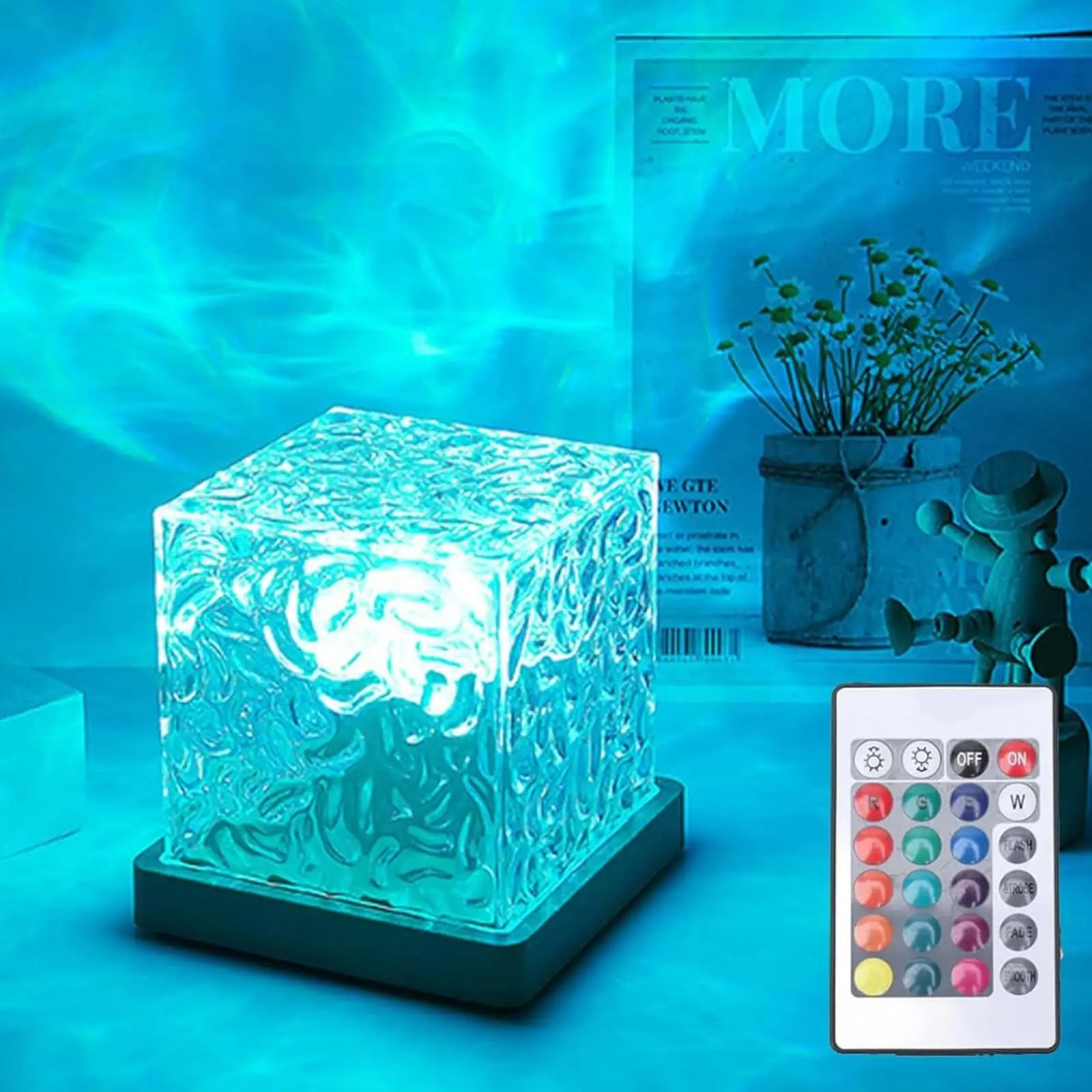Zdjęcie Projektor fali oceanicznej 16 kolorów północna Aura Aurora lampa świecąca Home Office Bar restauracja podwodny projektor lampka nocna