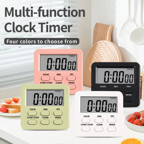 Image of Natural Wood Multifunctional Kitchen Timer with Alarm Clock – Eco-Friendly Cooking Companion for Home, Camping & Outdoor Adventures