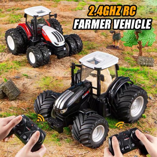Bild von 1/24 Rc Auto Fernbedienung Traktor Anhänger mit Licht Bauer Lkw Elektrische Modell Radio-Control Lkw Kinder Weihnachten Festival geschenk