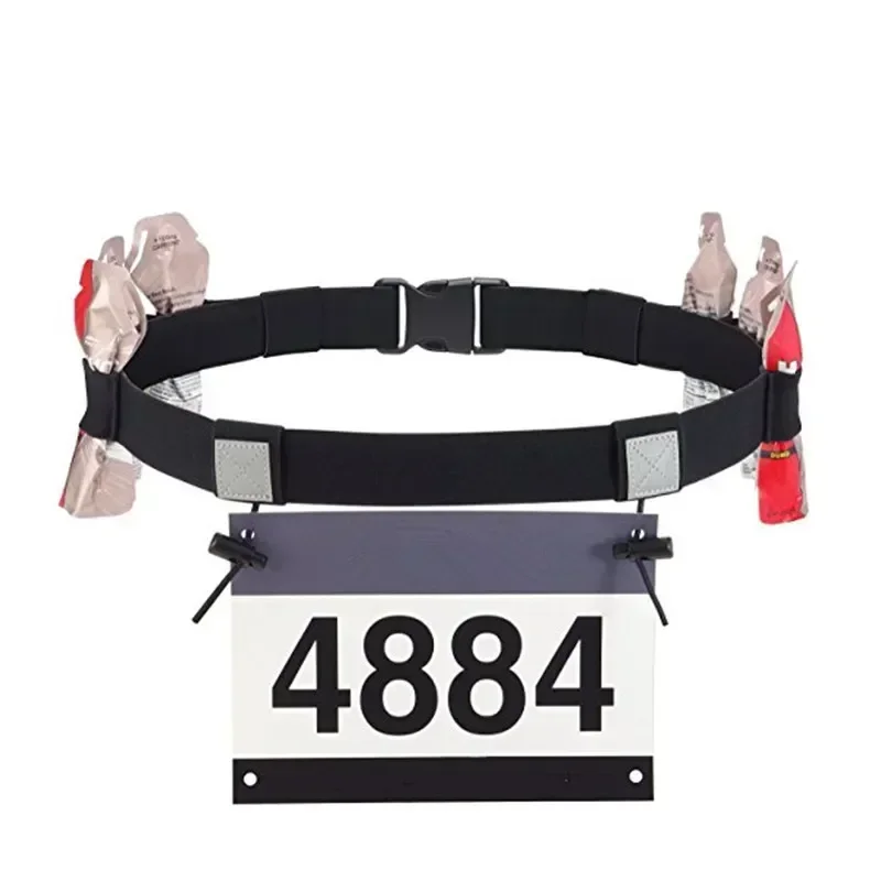 Imagen de Cinturón Unisex con número de carrera para triatlón, maratón, con soporte de Gel, cinturón para correr, cinturón de tela para Motor, correr, deportes al aire libre, 1 ud.