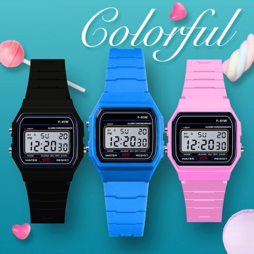 Afbeelding van Waterdicht Militair Stijl Horloge voor Kinderen - Analoog-Digitaal LED Display met Alarm en Sportband