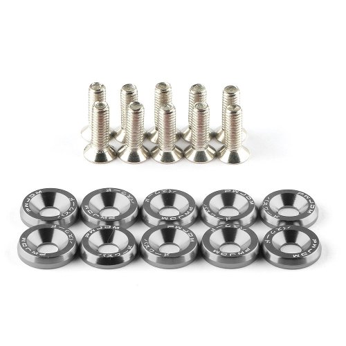 Afbeelding van Universele 20 Stuks M6 * 20mm JDM Bumper Spatbord Washer Kit Motorruimte Dress Up Bouten Bevestigingsmiddelen Aluminium concave Hex Schroeven