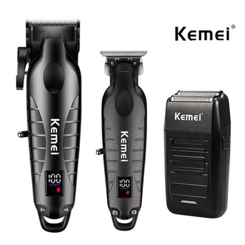 Immagine di Kit Tagliacapelli Uomo Kemei con Rasoio Elettrico Professionale – Macchina da Taglio Capelli KM 2290, KM 2293, KM 1102 – Perfetto per Barba e Capelli