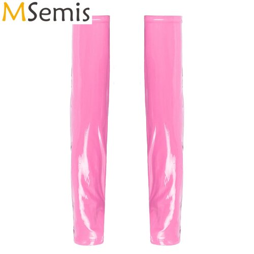 Bild von Glänzende Fingerlose Lackleder-Handschuhe für Damen