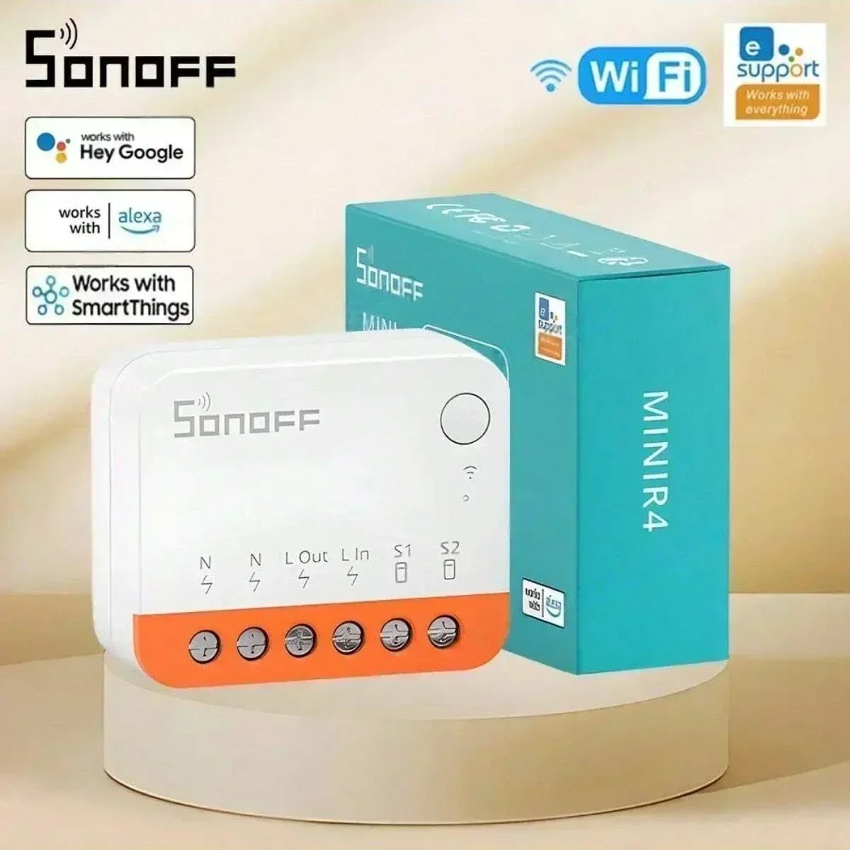 Afbeelding van Slimme WiFi Schakelaar Sonoff Mini R4 – Draadloos & Eenvoudig te Installeren