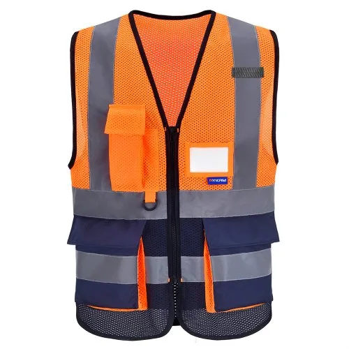 Oranje en marineblauw blauw