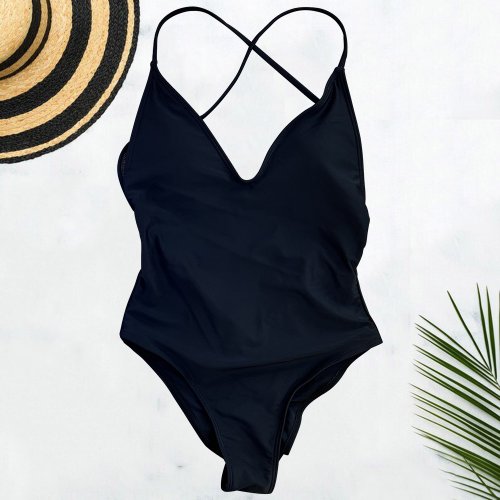 Zdjęcie Solidny jednoczęściowy kostium kąpielowy dla kobiet Stroje kąpielowe 2025 Nowe bikini Seksowne body Plus Size Kostium kąpielowy Kostium kąpielowy maillot de bain femme
