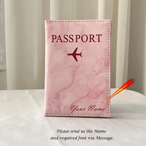Image de Passeport Personnalisé - Étui Marbre & Nom