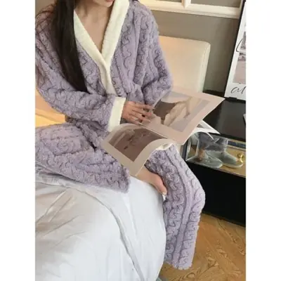 Image de Pyjama Hiver Femme 2 Pièces - Chaud & Confortable