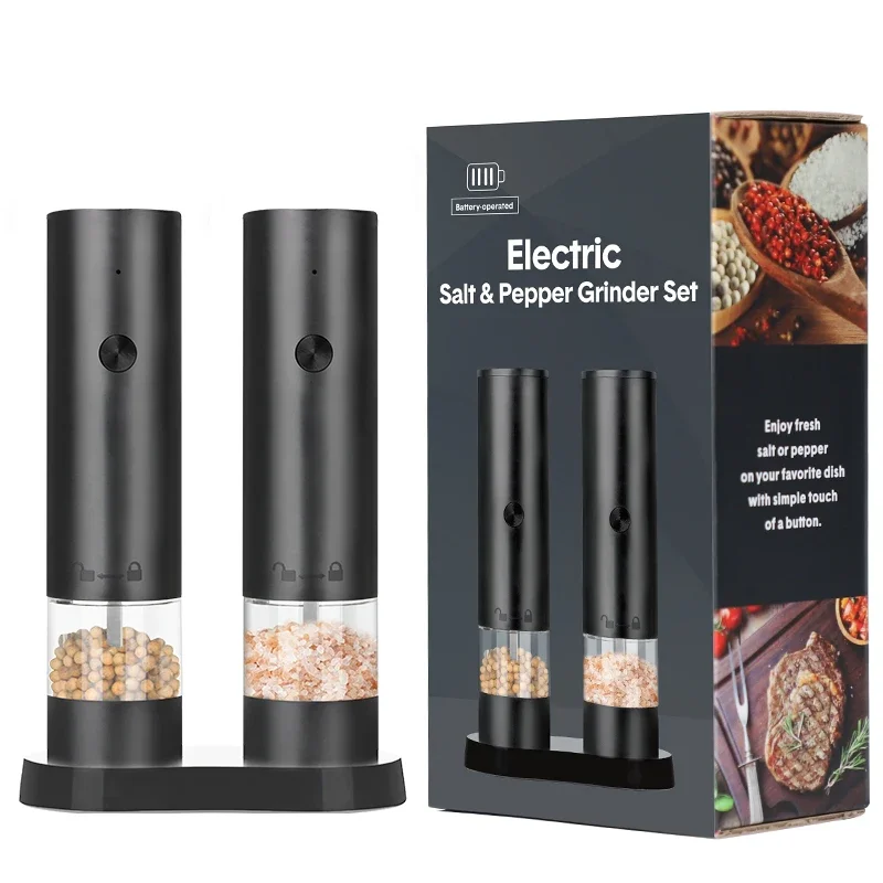 Bild von USB wiederaufladbare elektrische Salz- und Pfeffermühle, einstellbare Grobheit, große Kapazität, automatische Gewürzmühle, Küchenkochwerkzeug