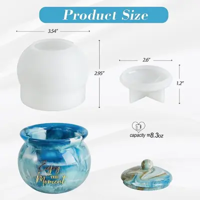 Image de Moules en Silicone pour Résine Époxy - Pots avec Couvercle