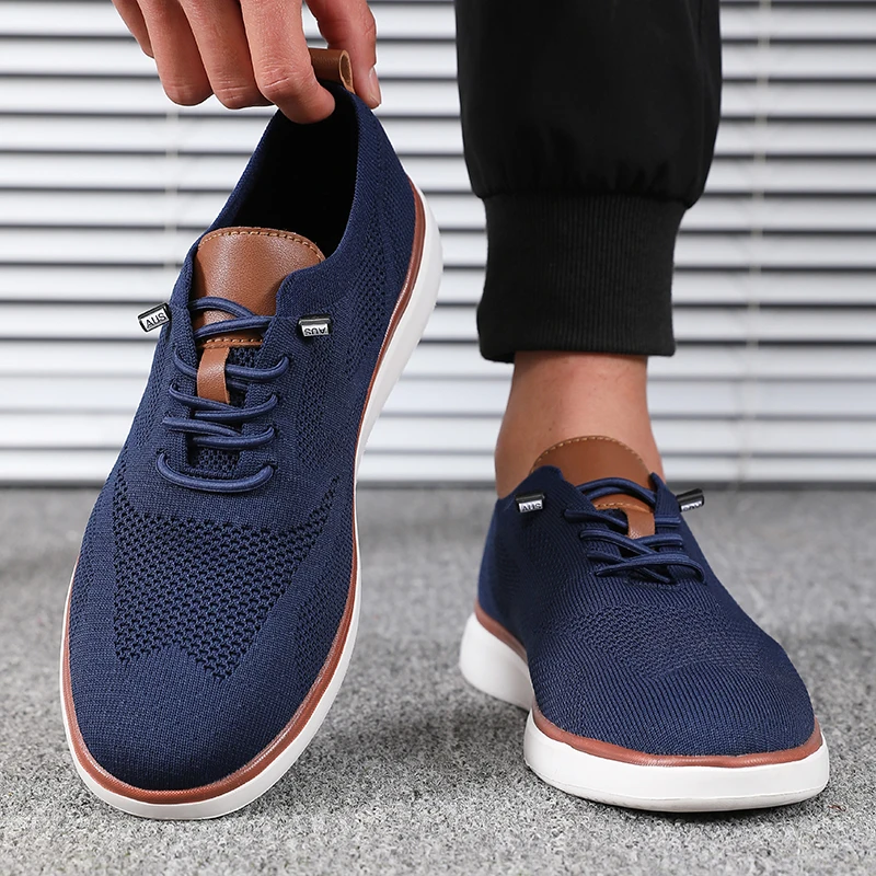 Immagine di Scarpe Leggere da Uomo Lavorate a Maglia Comode per Tutto il Giorno con Eccellente Vestibilità, Ideali per l'Uso Quotidiano e Trekking