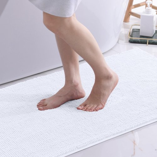 Immagine di Kitinjoy Tappetino da bagno in ciniglia di lusso Morbido antiscivolo Tappeto da doccia per bagno Tap...