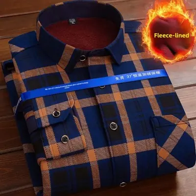 Image de Chemise à Carreaux Homme Hiver Épaisse et Chaude
