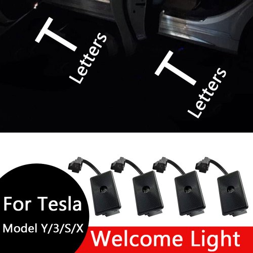 Image of Premium LED Laser Ghost Shadow Welcome Lights with HD Projector Puddle Lights for Tesla Model Y Juniper & Model 3 Highland - Enhanced Door Lighting System