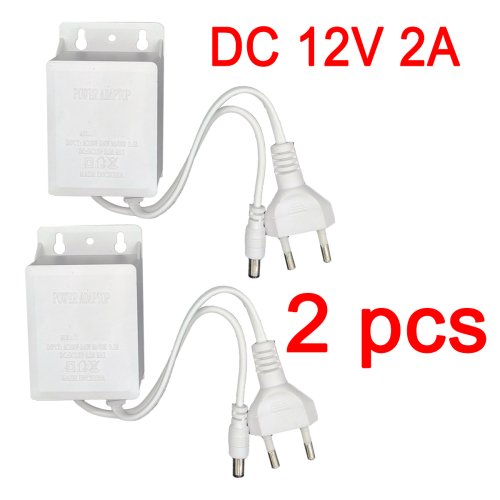 Imagen de Adaptador de corriente para exteriores, 2 uds., resistente al agua, CA 100-240V, entrada CC de 12V voltios, cargador de fuente de salida, convertidor adaptador Universal europeo