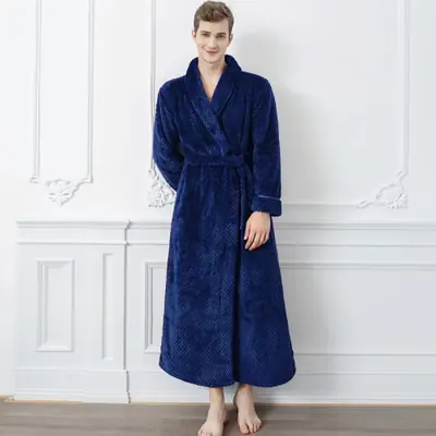 Image de Peignoir Hiver Chauffant Extra Long - Flanelle Jacquard