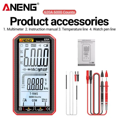 Image de Multimètre numérique professionnel ANENG 620A - 6000 points de mesure