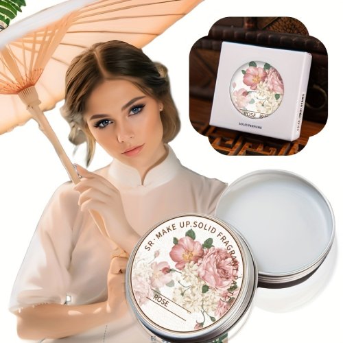 Bild von Tragbarer, fester Parfümbalsam für Damen, 15 g, Rose, Pfingstrose, für Lotus, Lavendeldufte – frischer, blumiger, anhaltender Duft für Dating und Alltag