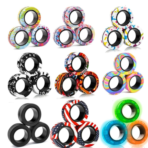 Afbeelding van Magnetisch Ringspeelgoed Set van 3 Delen – Natuurlijke Stressreductie en Kleurenspeelgoed voor ADHD, Angstverlichting en Geestelijke Rust – Ideaal Vakantiecadeau