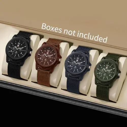 Image de Montre Militaire Homme - Set de 4 Montres Sportives