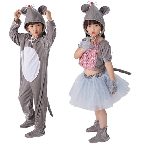Immagine di Ragazza ragazzo Animale Cosplay ratto topo Costumi Bambini Scuola materna Tuta tutu Halloween Festa di Natale Spettacolo scolastico