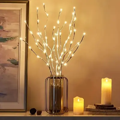 Guirlande LED Branches de Bouleau Blanc - Déco Noël & Mariage