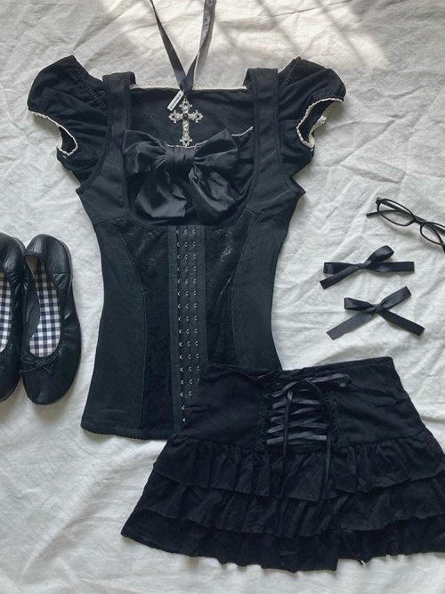 Bild von Y2K Harajuku Mini Rock für Frauen – Vintage Street Style